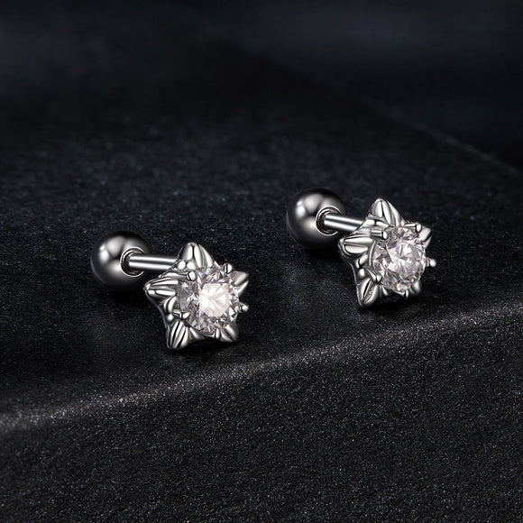 925 Sterling Silver Moissanite Stud Earrings 5mm for Women