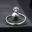 925 Sterling Silver Moissanite 0.5 Carat Freshwater Pearl Ring Size E for Women-1