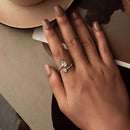 925 Sterling Silver White Gold Plated Ring with CZ - 3mm-5