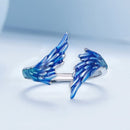 925 Sterling Silver Enamel Ring Size 9.0 for Women-4