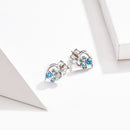 925 Sterling Silver Earrings with Pavé Setting CZ, 0.9cm for Women-7