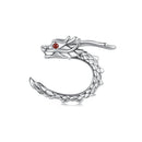 925 Sterling Silver CZ Oxidized Earrings 0.5*1.3cm for Women-1