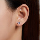 925 Sterling Silver Earrings with Pavé Setting CZ and Oxidized Silver-7