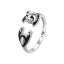 925 Sterling Silver Enamel Process Pavé Setting CZ Ring for Women-2