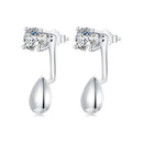 925 Sterling Silver Plated White Gold Earrings with Pavé Setting CZ-2