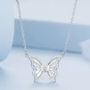S925 Sterling Silver Plated Nacre & CZ Necklace, 40+5cm for Women-3