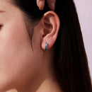925 Sterling Silver Earrings with White Gold Plating and CZ for Women-7