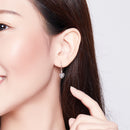 925 Sterling Silver Earrings with CZ and Platinum Plating, 2.3*0.8 cm-6