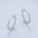 925 Sterling Silver Earrings Size 14*1.5mm Plated Platinum for Women-4