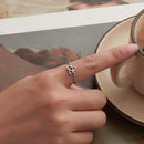 925 Sterling Silver Oxidized Silver Ring for Women-5