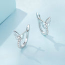S925 Sterling Silver Small Platinum Plated Earrings with Pavé Setting CZ-4