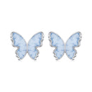 925 Sterling Silver Enamel White Gold Plated Earrings for Women - 1.0x1.2cm-1
