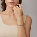 925 Sterling Silver Crystal Bracelet 15+6cm for Women-7