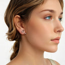 925 Sterling Silver Earrings with White Gold Plating - 1.8x1.3cm for Women-7