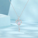 925 Sterling Silver Necklace with CZ in Pavé Setting, 400+50mm Length for Women-5