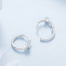 925 Sterling Silver Earrings with CZ and White Gold Plating, 1.3cm for Women-4