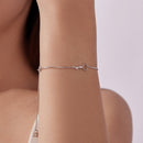 925 Sterling Silver White Gold Plated 21cm Pavé CZ Bracelet for Women-5