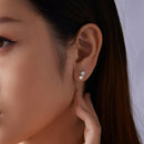 925 Sterling Silver 0.20 Carat Moissanite Earrings with Synthetic Pearl for Women-6