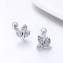 925 Sterling Silver Oxidized Pavé Setting CZ Earrings-2