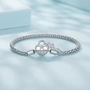 925 Sterling Silver Pavé Setting CZ Bracelet Size 17.0 for Women-5