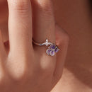 925 Sterling Silver Enamel Flower Ring for Women-5