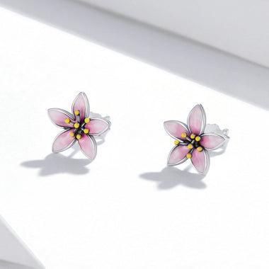 925 Sterling Silver Enamel Oxidized Earrings - 0