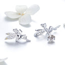 925 Sterling Silver Stud Earrings with CZ, 1.2 x 1.5cm & 1.5 x 0.9cm, Women-5