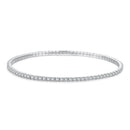 925 Sterling Silver White Gold Plated 16cm Stretchable CZ Bracelet for Women-4