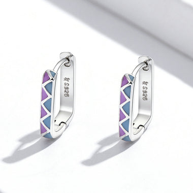 S925 Sterling Silver Enamel Oxidized Earrings for Women - 0