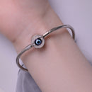 925 Sterling Silver Bracelet with CZ & Resin, Size 17.0-9