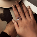 925 Sterling Silver Ring with White Gold Plating, Enamel, Width 0.16cm, Style E for Women-4
