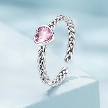 925 Sterling Silver Love CZ Ring for Women - 0