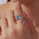 925 Sterling Silver White Enamel Pavé Set CZ Ring for Women-7