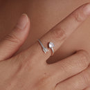 925 Sterling Silver Oxidized Pavé Setting CZ Ring-6