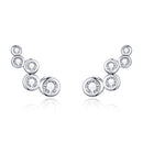 925 Sterling Silver Earrings with Pavé Setting CZ, 0.5x1.2 cm for Women-2