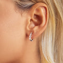 925 Sterling Silver Earrings with CZ in Pavé Setting, 12x3mm, for Women-8
