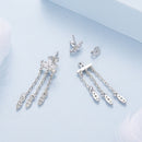 925 Sterling Silver Earrings with White Gold Plating and CZ-4
