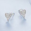 925 Sterling Silver White Gold Plated Pavé CZ Earrings-4