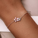 S925 Sterling Silver Adjustable Flower Bracelet for Women-9