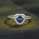 925 Sterling Silver Heart 8mm CZ Ring Size 6 for Women-2
