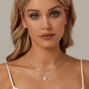 925 Sterling Silver 6.5mm Moissanite Necklace with Pavé Setting for Women-8