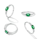 925 Sterling Silver & Platinum Plated 0.1cm CZ Ring for Women - Size 6.0-5