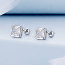 925 Sterling Silver 5mm Pavé Setting CZ Earrings for Women-5