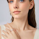 925 Sterling Silver White Gold Plated 1.2cm Pendant Ring Size 6 for Women-7