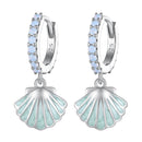 925 Sterling Silver Opal Enamel Earrings - 21x10mm for Women-1