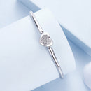 925 Sterling Silver White Gold Plated CZ Bracelet for Women - Size 17.0-3