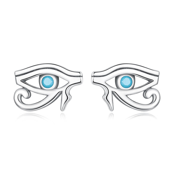 925 Sterling Silver Turquoise Earrings, 0.6*0.9cm, Oxidized Silver Finish for Women