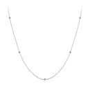 925 Sterling Silver Necklace with White Gold Plating, Length 40+5cm, Chain Thickness 0.08cm, for Women-1