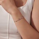925 Sterling Silver White Gold Plated Bracelet with Moissanite, 15+6cm, for Women-6