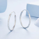 925 Sterling Silver Earrings for Women - White Gold Plated, 2.3x0.2 cm-3